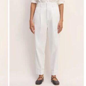 Everlane The Draper Tapered Trouser Pants in Buttersmooth‎ White Size 14